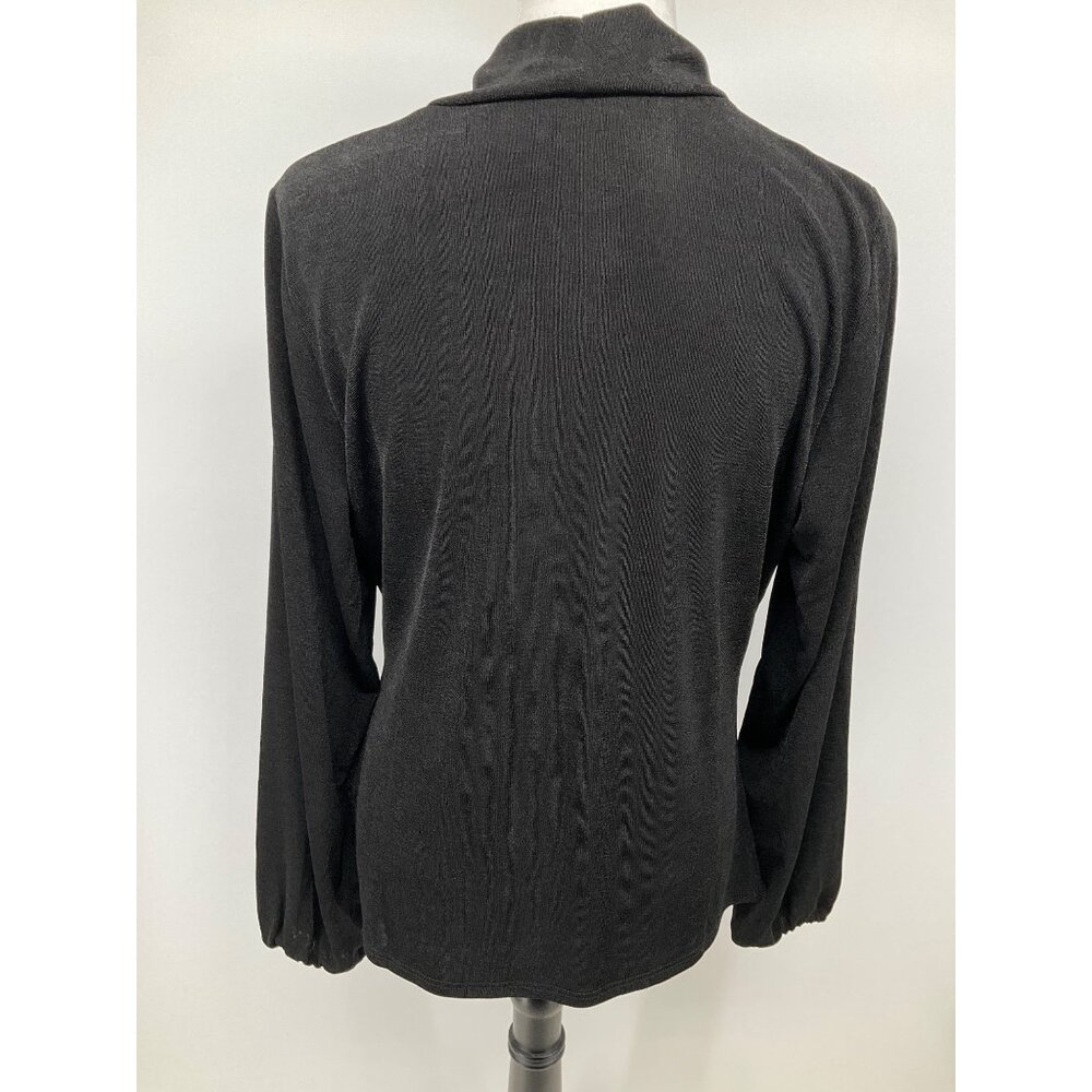 Boston Proper size large cowl neck Long Sleeve Black Knit Top - Picture 6 of 8